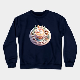 Kawaii snowman cappuccino Crewneck Sweatshirt